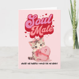 Purrfect Match Retro Kity Valentine’s Day Card Feiertagskarte