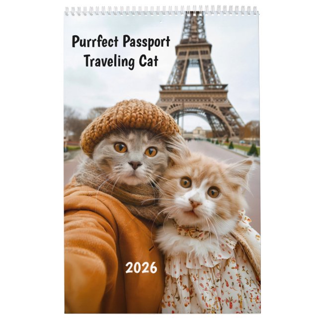 Purrfect Passport – 2026 Traveling Cat Calendar Kalender (Titelbild)