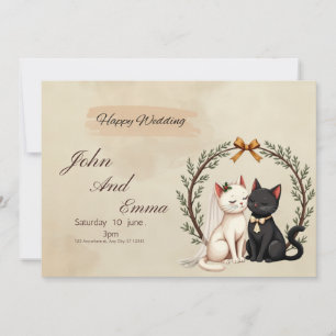 Purrfecte Union: John und Emmas wunderliche Hochze Einladung