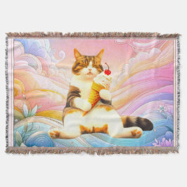 Purrfectly Asleep – Cat Holding Ice Cream Cone Decke