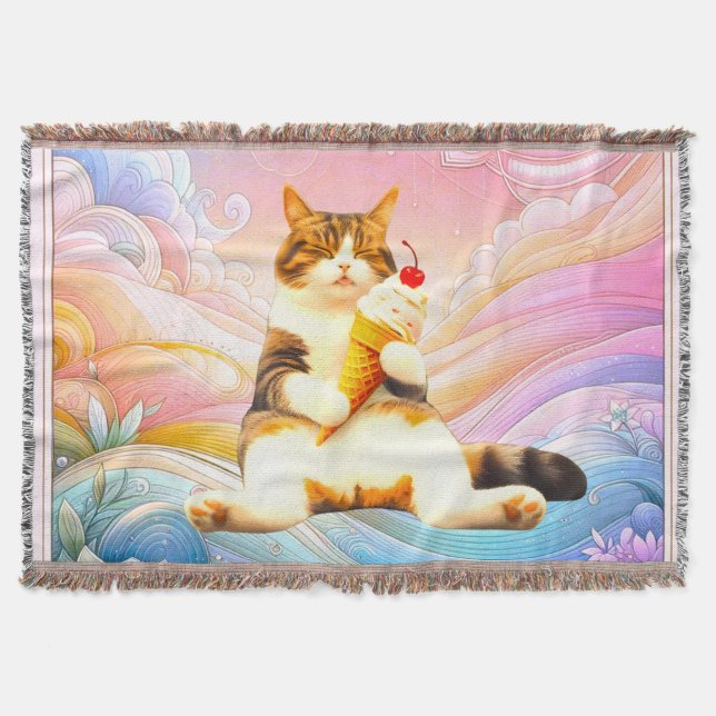Purrfectly Asleep – Cat Holding Ice Cream Cone Decke (Vorderseite)