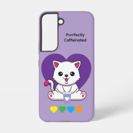 Purrfectly Caffeinated Coffee Cat Case Samsung Galaxy Hülle