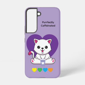 Purrfectly Caffeinated Coffee Cat Case Samsung Galaxy Hülle