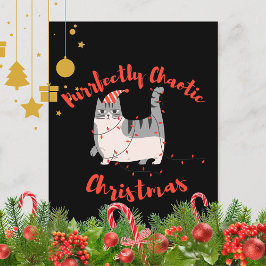 Purrfectly Chaotic Christmas Funny Holiday Cat Postkarte