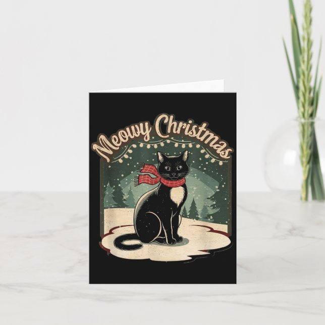 Purrfectly Cozy Family Christmas Pajamas - Meowy C Karte (Vorderseite)