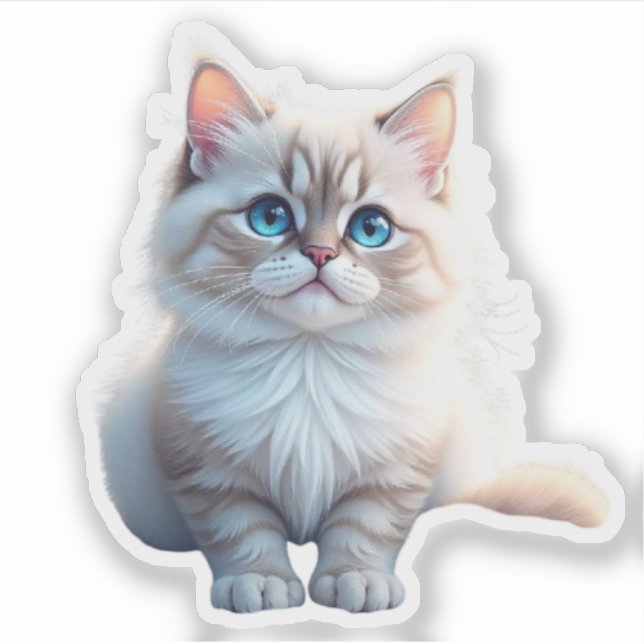 “Purrfectly Cute – Funny Cat Sticker” Aufkleber (Vorderseite)