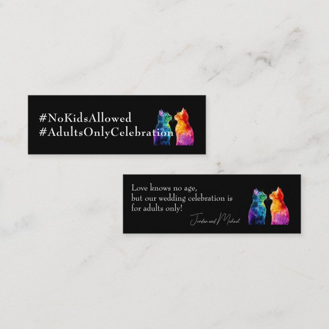 🌈  Purrfectly Yours: Purrfectly 4 Grown-Ups card Mini Visitenkarte (Vorne/Hinten)