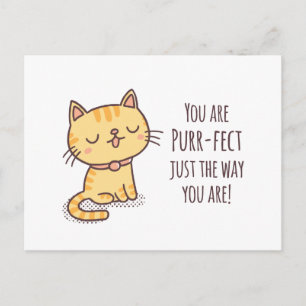 Purrfekt so wie du bist Katzenwitz Postkarte