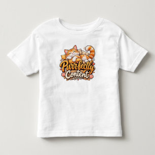 Purrfekt zufrieden süße Katze Kleinkind T-shirt