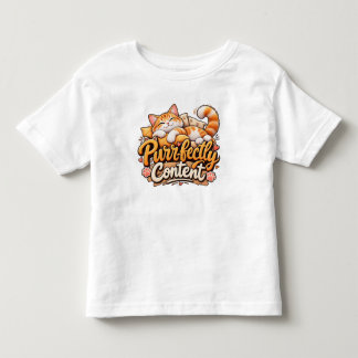 Purrfekt zufrieden süße Katze Kleinkind T-shirt