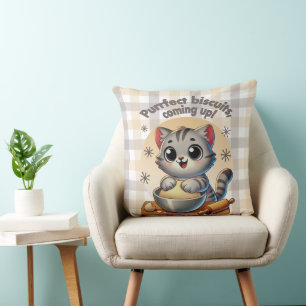 "Purrfekte Kekse, coming up" Knetende Katze Kissen