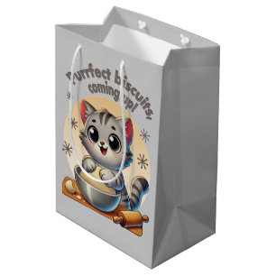 "Purrfekte Kekse, coming up" Knetende Katze Mittlere Geschenktüte