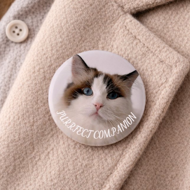 Purrfekter Begleiter Benutzerdefiniertes Haustierf Button (purrfect companion button)