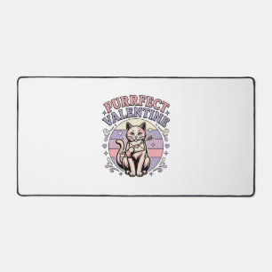 Purrfektes Valentinskatze Valentinsliebe Vintage V Schreibtischunterlage