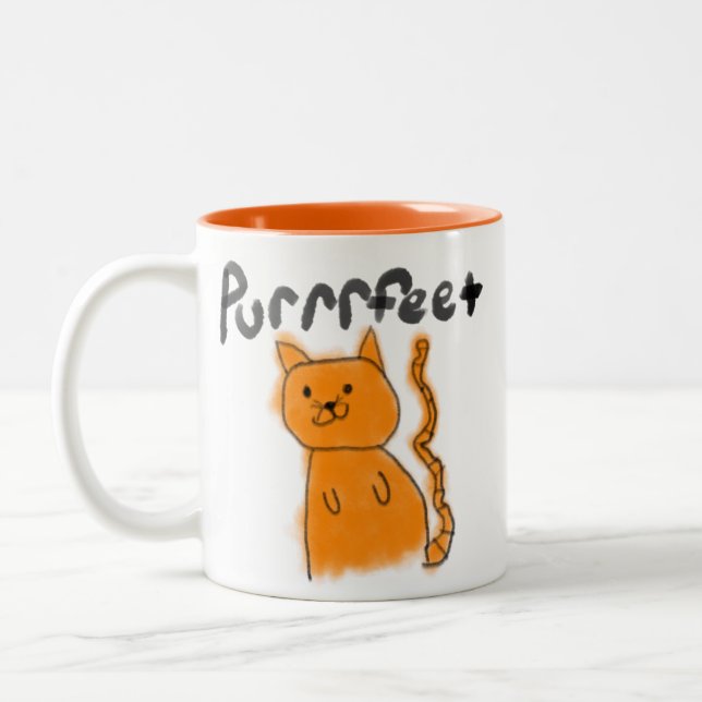 Purrfüßkatze-Tasse Zweifarbige Tasse (Links)