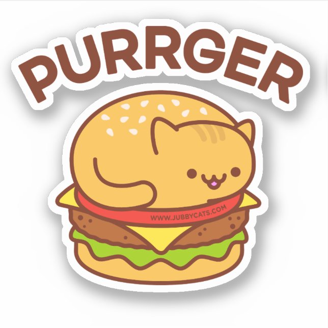 PURRGER Cat Sticker - Cat Burger (Vorderseite)