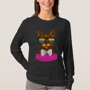 Purride Cat Bisexual Gay Pride Rainbow LGBT Sungla T-Shirt