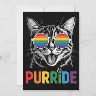 Purride Cat Gay Lesbian Rainbow LGBTQ Alleinstolz Einladung