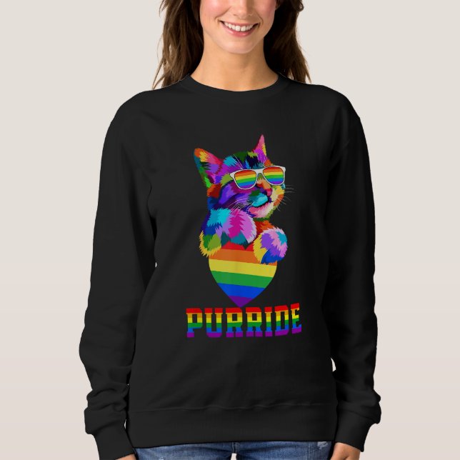 Purride Cat Gay Pride LGBT Month 2023 LGBT Love Ca Sweatshirt (Vorderseite)