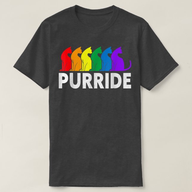Purride Cat Lover Pride Monat Gay Rights Rainbow C T-Shirt (Design vorne)