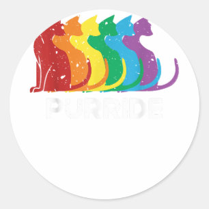 Purride Cat Pride Ally LGBT Community Rainbow Prid Runder Aufkleber