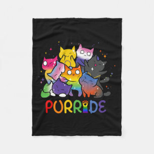 Purride Cat Pride Ally Lgbt Rainbow Animal Liebhab Fleecedecke