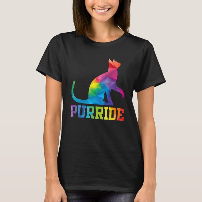 Purride Cat  Pride Month Gay Rights Rainbow Cat T-Shirt (Vorderseite)