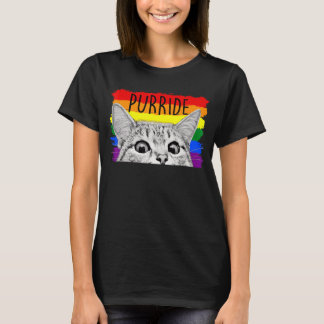 Purride Cat Sonnenbrille Flag Gay Pride Month Lgbt T-Shirt
