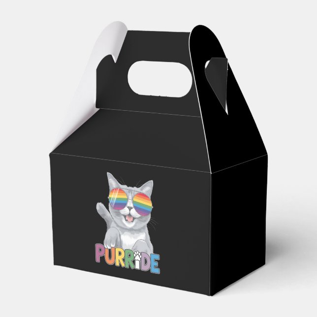 Purride Cat Sonnenbrille Gay Pride Rainbow LGBTQ Geschenkschachtel (Vorderseite)