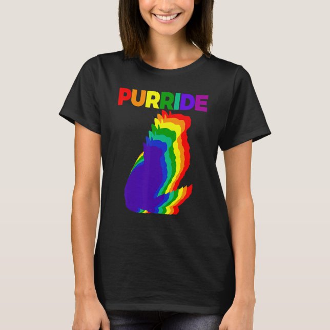 Purride Katze Regenbogenfarbe   Katze   Kätzchen T-Shirt (Vorderseite)