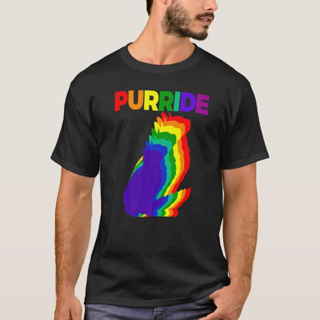 Purride Katze Regenbogenfarbe  Katze  Kätzchen T-Shirt (Vorderseite)