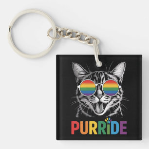 Purride Katze Schwul Lesbisch Regenbogen LGBTQ Ver Schlüsselanhänger