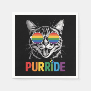 Purride Katze Schwul Lesbisch Regenbogen LGBTQ Ver Serviette