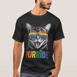 Purride Katze Schwul Lesbisch Regenbogen LGBTQ Ver T-Shirt