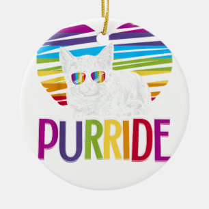 Purride LGBT Gay Pride Cat LGBTQ Monat 2019 Keramik Ornament