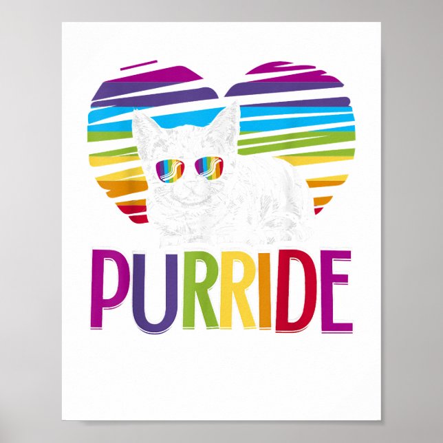 Purride LGBT Gay Pride Cat LGBTQ Monat 2019 Poster (Vorne)