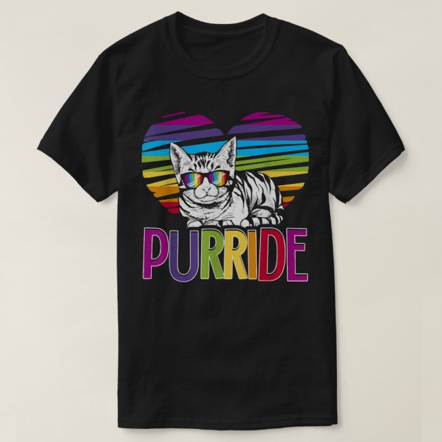 Purride LGBT Gay Pride Cat LGBTQ Monat 2019 T-Shirt (Design vorne)