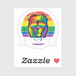 Purride Lion LGBT Farbenfrohe Cat Lion Gay Pride R Aufkleber