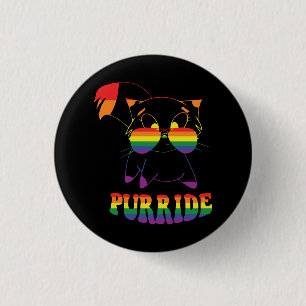 Purride Niedliche Gay Cat Lesbisch Regenboge Button