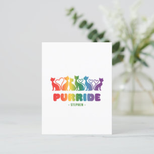 Purride - Rainbow Cat Silhouette LGBTQ+ Pride Puff Postkarte