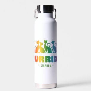 Purride - Rainbow Cat Silhouette LGBTQ+ Pride Puff Trinkflasche