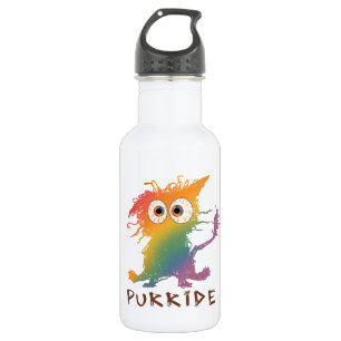 Purride - Regenbogenkatze mit Messy Fur LGBTQ Edelstahlflasche