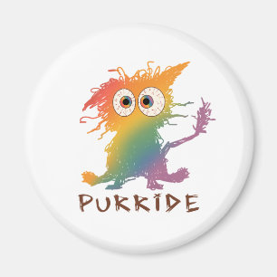 Purride - Regenbogenkatze mit Messy Fur LGBTQ Magnet