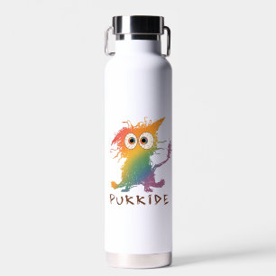 Purride - Regenbogenkatze mit Messy Fur LGBTQ Trinkflasche