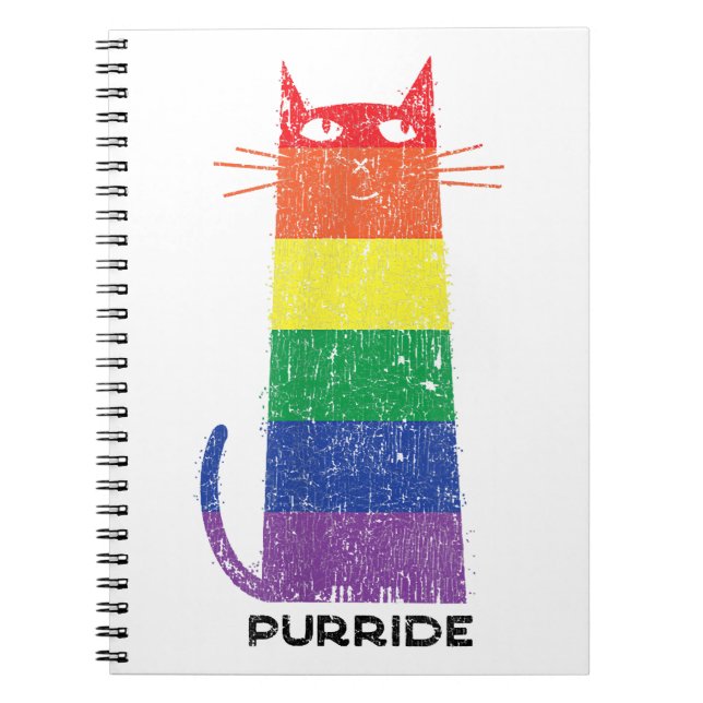 Purride Shirt LGBT Funny Gay Pride Cat Sprichwort  Notizblock (Vorderseite)