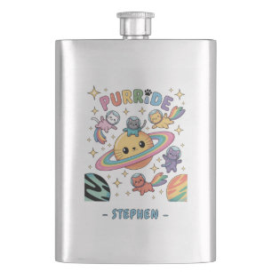 Purride Space Cats - Kawaii Astronautenkatzen Flachmann