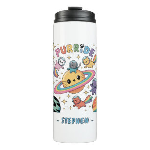 Purride Space Cats - Kawaii Astronautenkatzen Thermosbecher