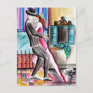 Purring Tango Ronroneando Postkarte