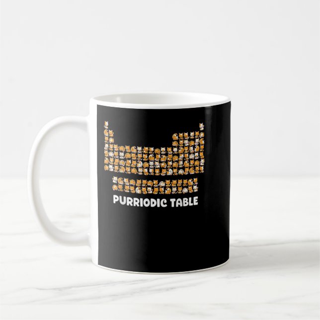 Purriodische Tabelle Katzenchemie Pun Periodic Tab Kaffeetasse (Links)