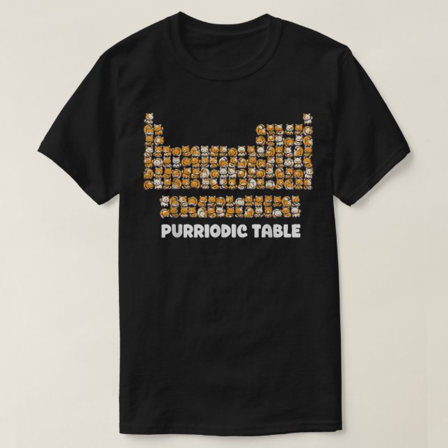 Purriodische Tabelle Katzenchemie Pun Periodic Tab T-Shirt (Design vorne)